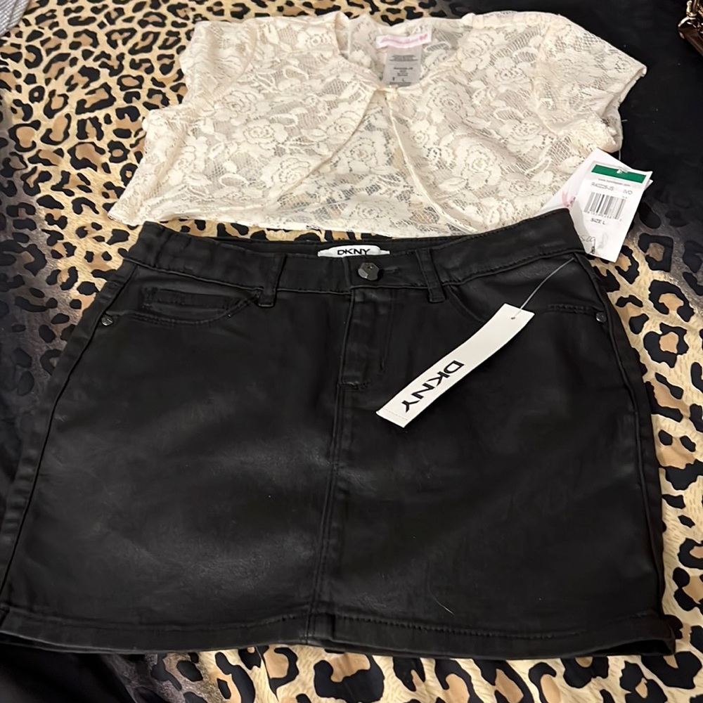 DKNY.  SKIRT. AND. BONNIE. JEANS.  BLOUSES